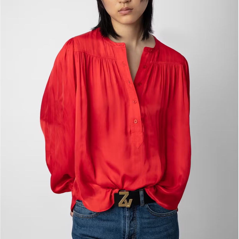 Zadig & Voltaire Red Silk Blouse